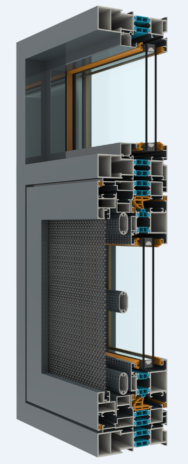 115幕墙款双平隔热窗纱一体系列-1.8